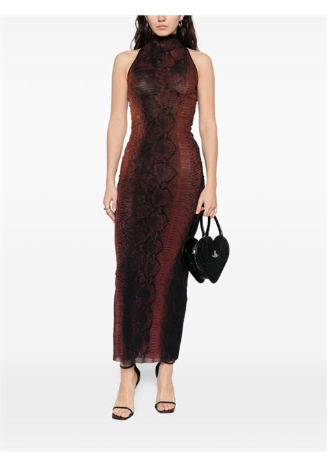 python long dress woman black and nìbrown JEAN PAUL GAULTIER | 26/01-W-DR109-M012P6000